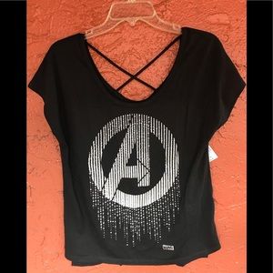 Marvel Avengers women black flowy shirt